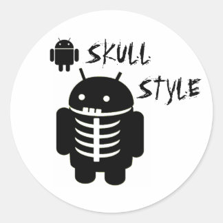 Android SKULL STIL Runt Klistermärke