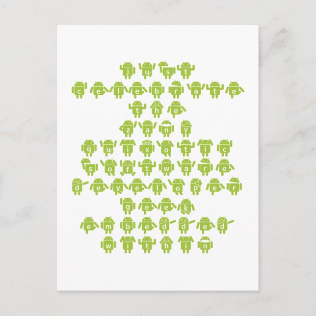 Android Software Developer Say (Nedre Fodral) Vykort (Framsida)