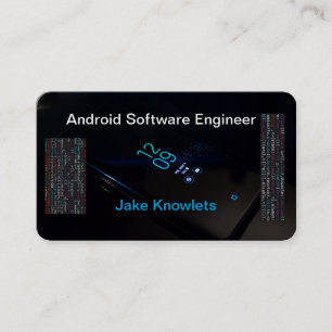 Android Software Ingenjör Premium Black Visitkort