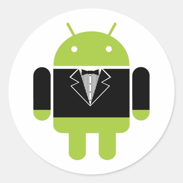 Android Tux Runt Klistermärke (Framsida)