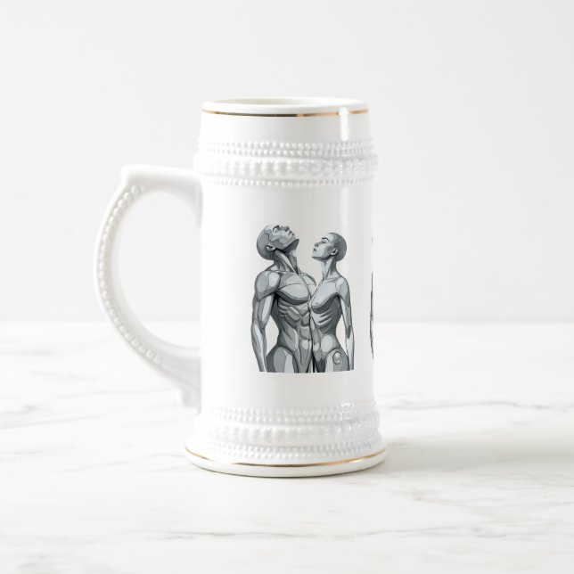 Android Union: Cyborg Couple Ceramic Beer Stein Sejdel (Vänster)