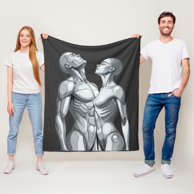Android Union: Cyborg Couple Fleece Blanket (På plats)