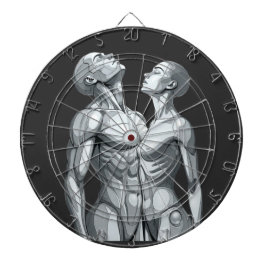 Android Union: Cyborg Couple Futuristic Dartboard Darttavla