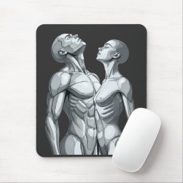 Android Union: Cyborg Couple Futuristic Mousepad Musmatta
