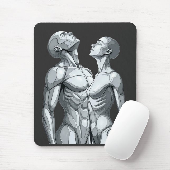 Android Union: Cyborg Couple Futuristic Mousepad Musmatta (Med mus)