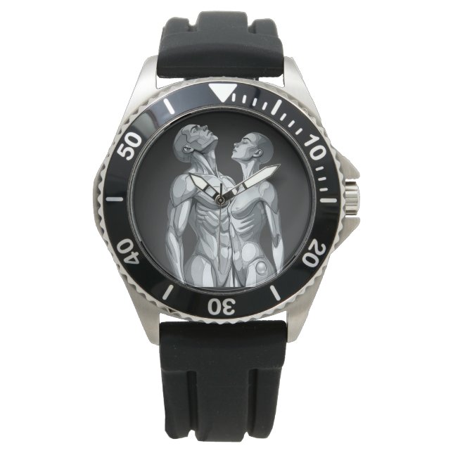 Android Union: Cyborg Couple Sport Wrist Watch Armbandsur (Framsida)