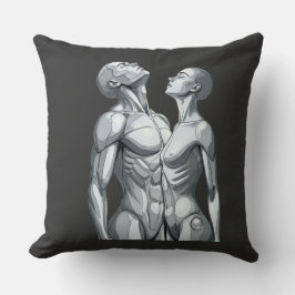 Android Union: Cyborg Couple Throw Pillow Kudde