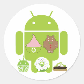 Android-versioner Runt Klistermärke