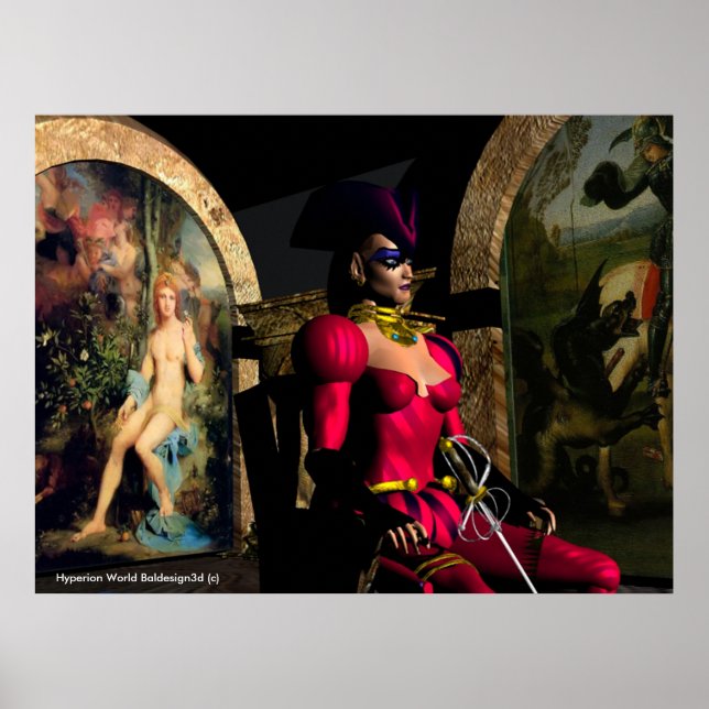 ANDROID XENIA IN HYPERION S ORBITER Sci-Fi Poster (Framsidan)