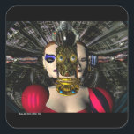 ANDROID XENIA SPACESHIP PILOT,Science fiction Fyrkantigt Klistermärke<br><div class="desc">Färgfull animering ram från vår science fiction-film HYPERION WORLD arbetar. Android Nanotech - Xenia 05 . Utskrifterna från pågående filmarbete finns på: htttp://www.webalice.it/baldesign3dBulgan & Alessandro Lumini 3D design och animation Florence-Italien.</div>