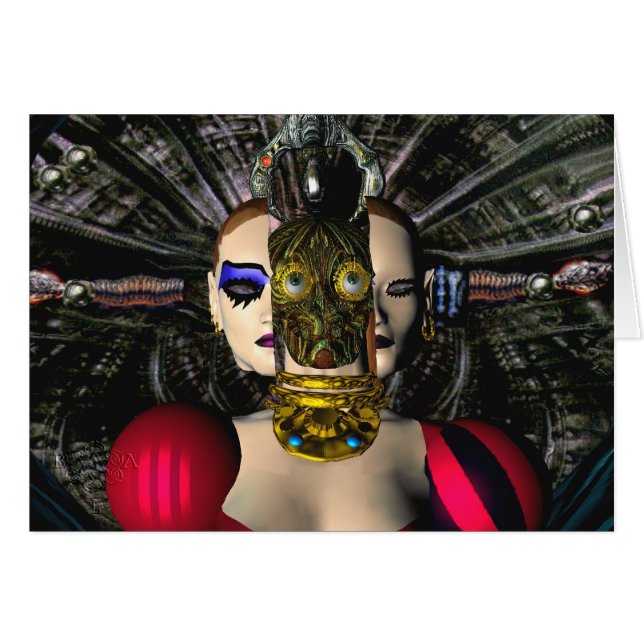 ANDROID XENIA SPACESHIP PILOT,Science fiction Hälsningskort (Framsidan Horizontal)