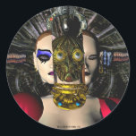 ANDROID XENIA SPACESHIP PILOT,Science fiction Runt Klistermärke<br><div class="desc">Färgfull animering ram från vår science fiction-film HYPERION WORLD arbetar. Android Nanotech - Xenia 05 . Utskrifterna från pågående filmarbete finns på: htttp://www.webalice.it/baldesign3dBulgan & Alessandro Lumini 3D design och animation Florence-Italien.</div>