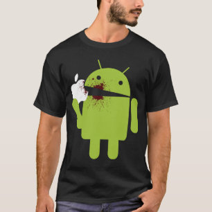 ANDROIDEN ÄTER MOBILEN SAMSUNG FÖR DEN APPLE DEN T SHIRT
