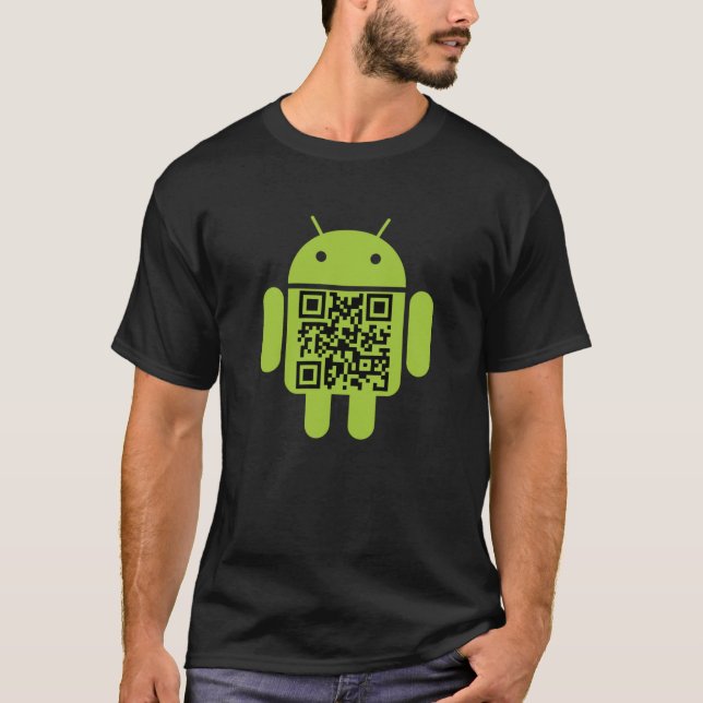 Androiden QR kodifierar T-tröja T-shirt (Framsida)