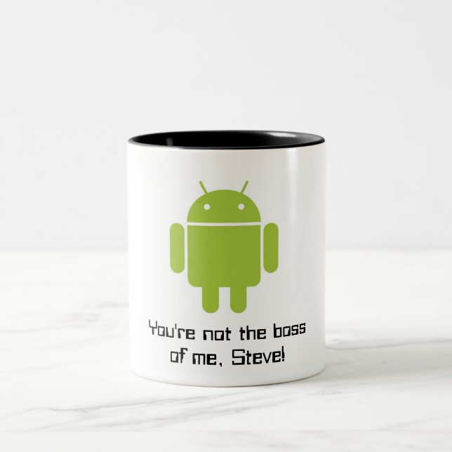 Androidmugg: Du är inte chefen av mig, Steve! Två-Tonad Mugg (Center)