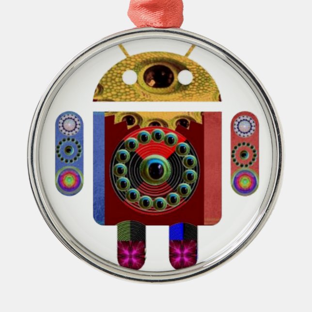 ANDROIDrobot Julgransprydnad Metall (Framsidan)