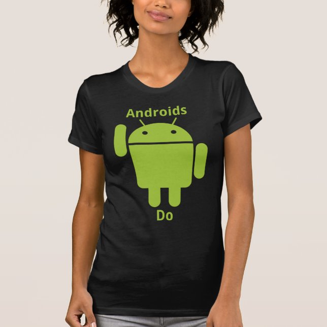 Androids gör mörk t-shirt (Framsida)