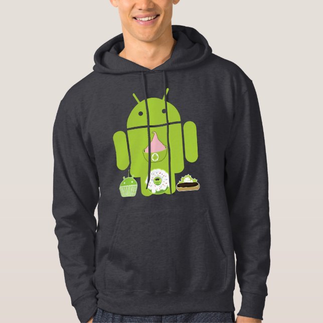 AndroidversionHoodie Sweatshirt Med Luva (Framsida)
