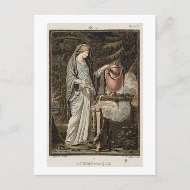 Andromache, kostym för Andromache av Jean Racin Vykort (Framsida)