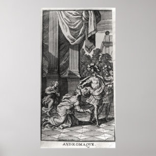 Andromache vid Feet Pyrrhus Poster