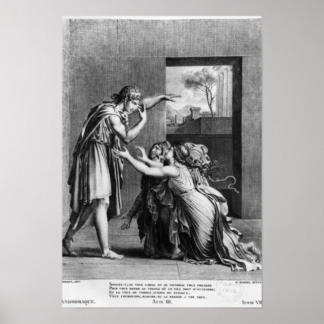 Andromache vid fötterna på Pyrrhus Poster (Framsidan)