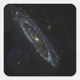 Andromeda Galaxy Fyrkantigt Klistermärke