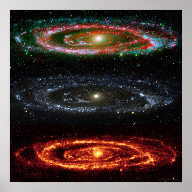 Andromeda Galaxy in Red-Vis-UV 48 x 48 (35 x 35) Poster (Framsidan)
