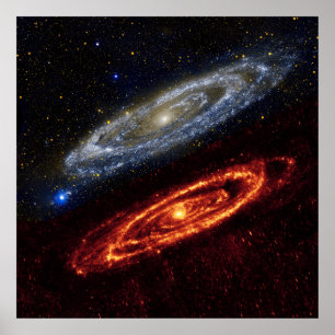 Andromeda Galaxy Ultraviolet och Infraröd, ZGOS Poster