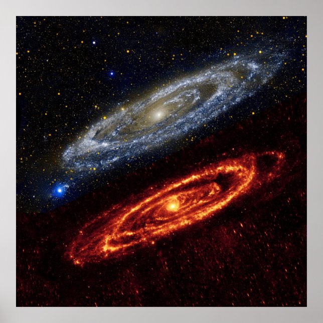 Andromeda Galaxy Ultraviolet och Infraröd, ZGOS Poster (Framsidan)
