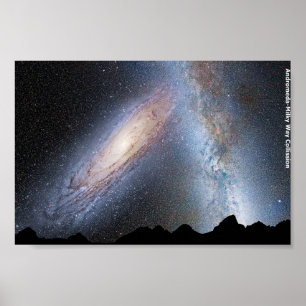 Andromeda - Milky långt sammanstötning Poster