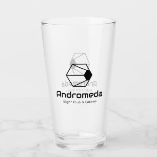 Andromeda Pint Glass (svart på genomskinligt) Glaskopp