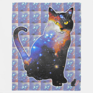 Andromeda Space i Cat Fleece Blanket