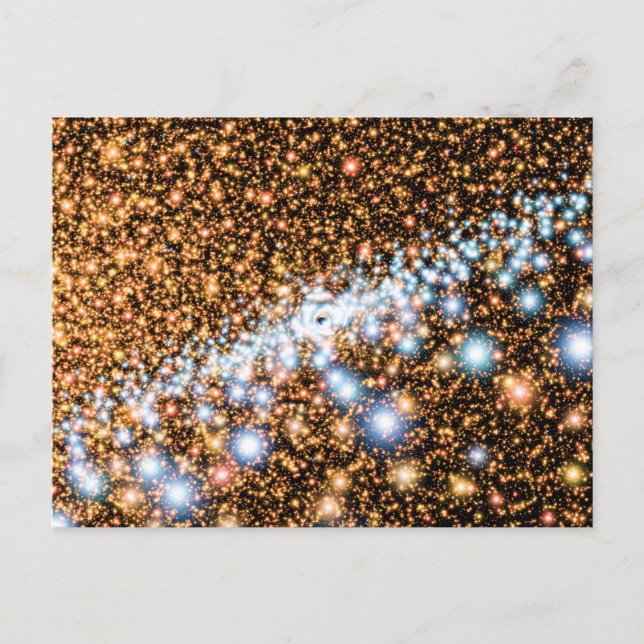 Andromeda svarta hål Blå stjärnor - konstnärskonce Vykort (Framsida)