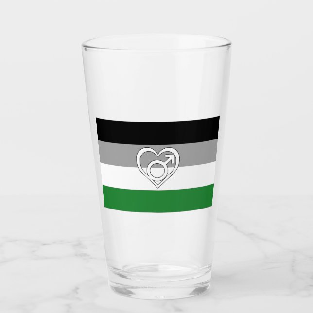 Androphilia stolthetsflagg och symbol glaskopp (Framsida)