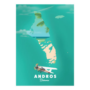 Andros Bahamas Semesterkarta. Fototryck