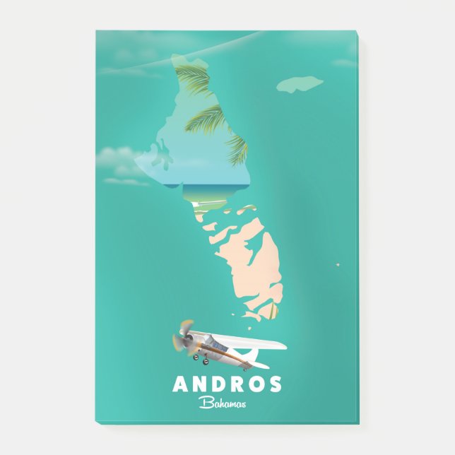 Andros Bahamas Semesterkarta. Post-it Block (Framsida)