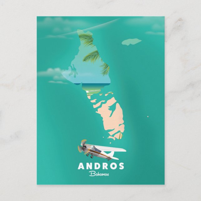 Andros Bahamas Semesterkarta. Vykort (Framsida)