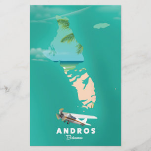 Andros Bahamas Vacation karta. Brevpapper