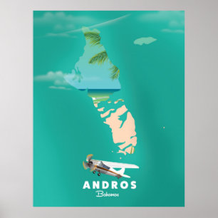 Andros Bahamas Vacation karta. Poster