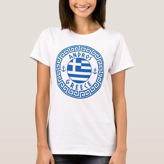 Andros, Grekland Flag Kvinnors T-Shirt (Framsida)