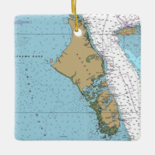 Andros Island Bahamas-diagram Julgransprydnad Keramik