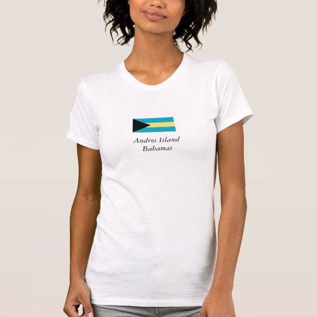 Andros ö, Bahamas flagga Tee Shirt (Framsida)