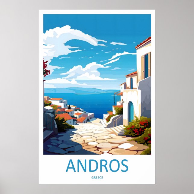 Andros Ski Park Nationell Vintage Resa Affisch (Framsidan)