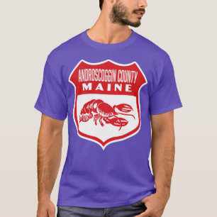 Androscoggin County Maine Retro Shield Red T Shirt