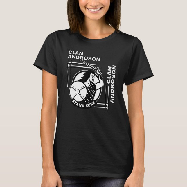 Androson Clan Gaeliska valspråk Svärdskämpe T Shirt (Framsida)