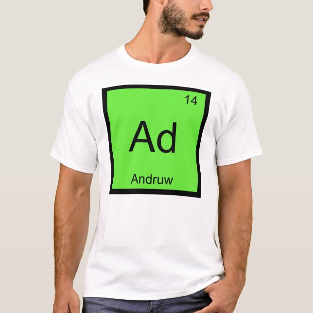 Andruw Namn Kemi Element Periodiska Systemet T-shirt (Framsida)