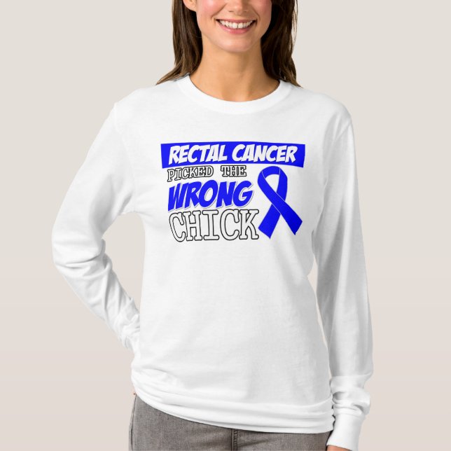 Ändtarms- cancer valde den fla chicken tee shirt (Framsida)