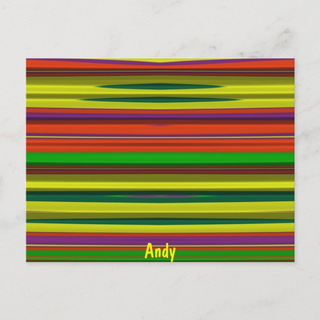 ANDY ~ 3D-designmönster ~ Julfärger ~ Post Vykort (Framsida)