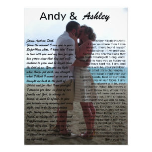 Andy & Ashley, bröllop pic med vows Fototryck