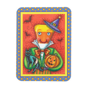 ANDY CANDY CORN MAN, BLACK CAT & JACK Colorful Magnet